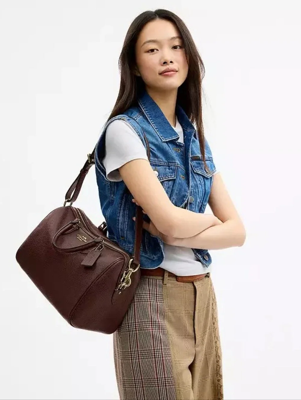 NWT! Coach Large Rowan Satchel In Gold/MAPLE 🍁 Style No. CES11